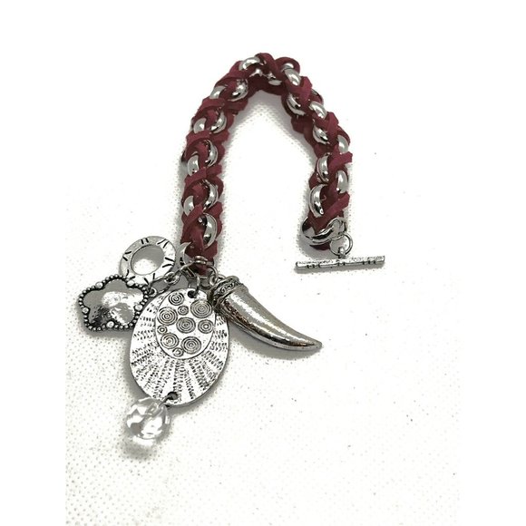 Red String and Chain Fashion Bracelet With charms - Picture 2 of 4